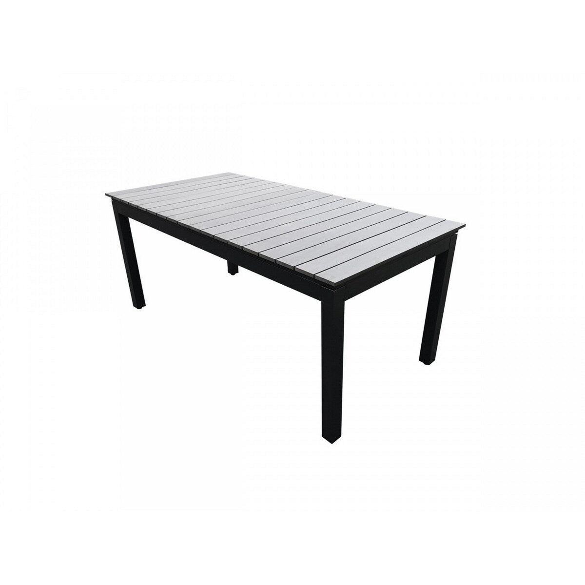 9 Piece Metal Outdoor Dining Table and Chairs, Gray and Black