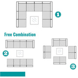 9-Piece Outdoor Wicker Patio Sofa Set with Table and Cushions