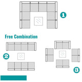 9-Piece Outdoor Wicker Patio Sofa Set with Table and Cushions