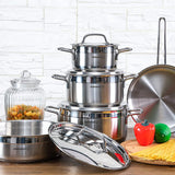 9 Piece Stainless Steel Mirror Polish Cookware Set