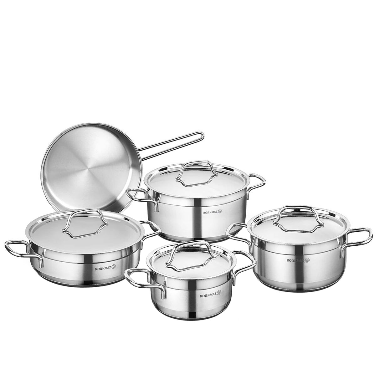 9 Piece Stainless Steel Mirror Polish Cookware Set