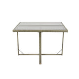 9 Pieces Patio Dining Sets Outdoor Space Saving Rattan Chairs with Glass Table