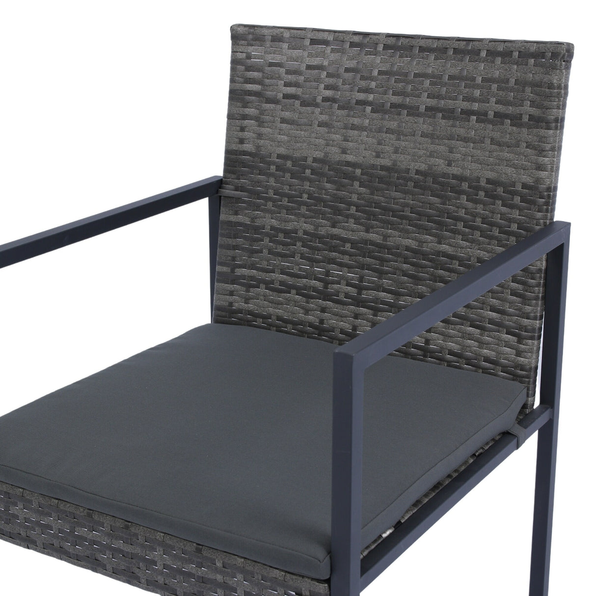 9 Pieces Patio Dining Sets Outdoor Space Saving Rattan Chairs with Glass Table