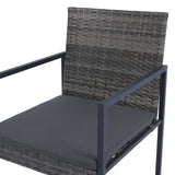 9 Pieces Patio Dining Sets Outdoor Space Saving Rattan Chairs with Glass Table