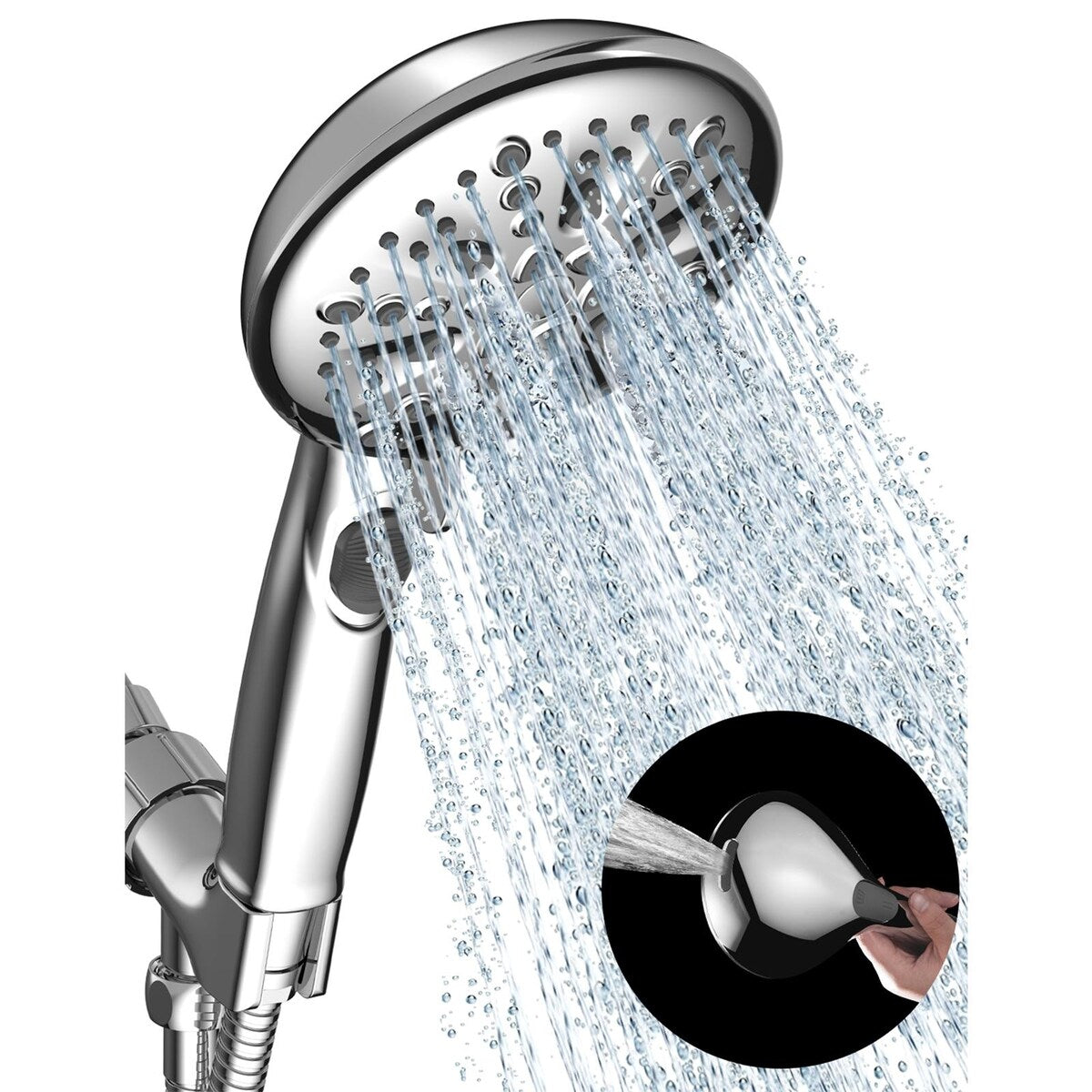 Cobbe 9-Spray Handheld Shower Head with Bracket and Hose