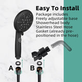 Cobbe 9-Spray Handheld Shower Head with Bracket and Hose