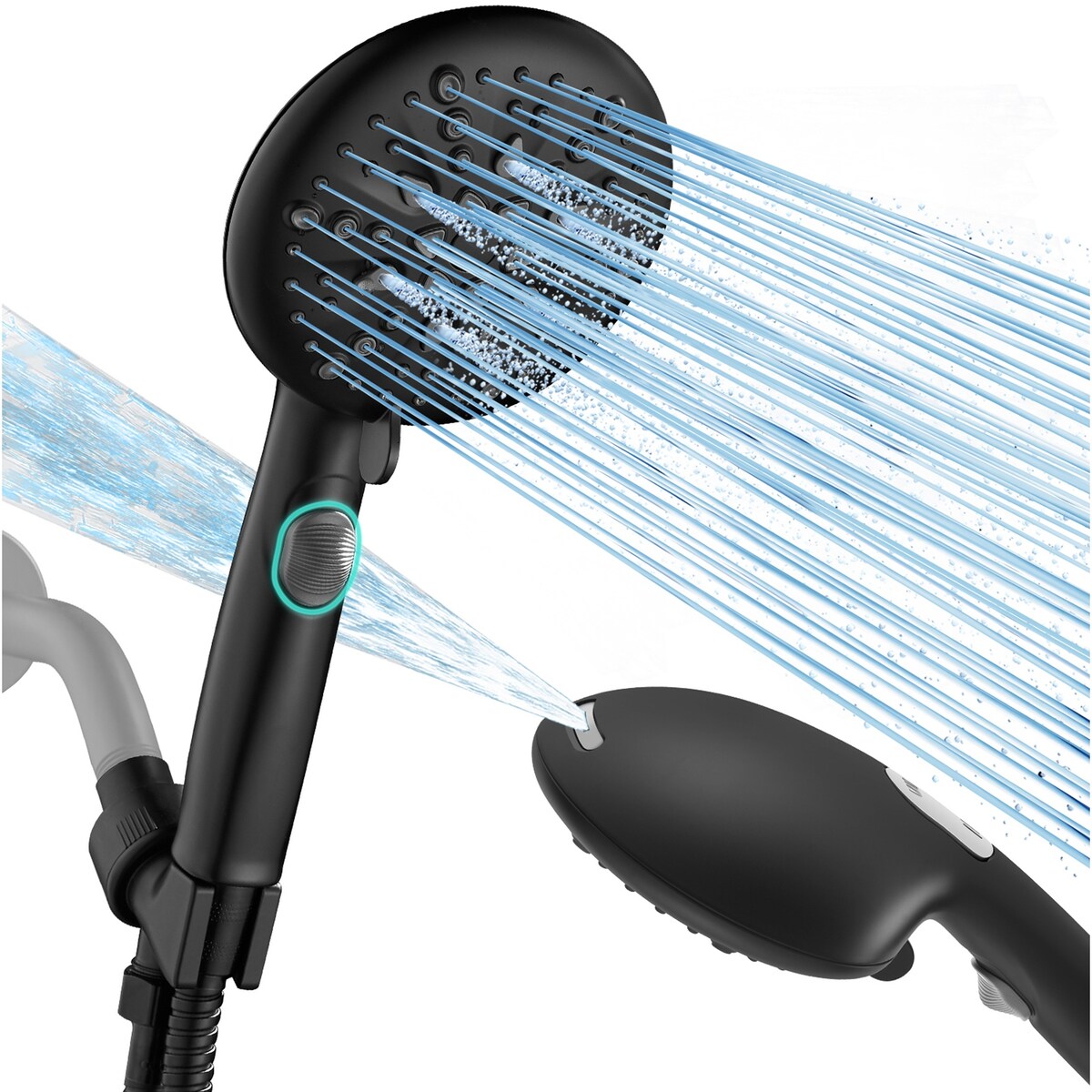 Cobbe 9-Spray Handheld Shower Head with Bracket and Hose