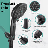 Cobbe 9-Spray Handheld Shower Head with Bracket and Hose