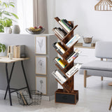 9-Tier Wooden Tree Bookshelf - Brown