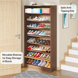 9 Tiers Shoe Cabinet 40-45 Pairs Heavy Duty Wood Freestanding Shoe Storage Cabinet with Open Storage for Entryway