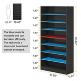 9 Tiers Shoe Cabinet 40-45 Pairs Heavy Duty Wood Freestanding Shoe Storage Cabinet with Open Storage for Entryway