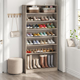 9 Tiers Shoe Cabinet 40-45 Pairs Heavy Duty Wood Freestanding Shoe Storage Cabinet with Open Storage for Entryway