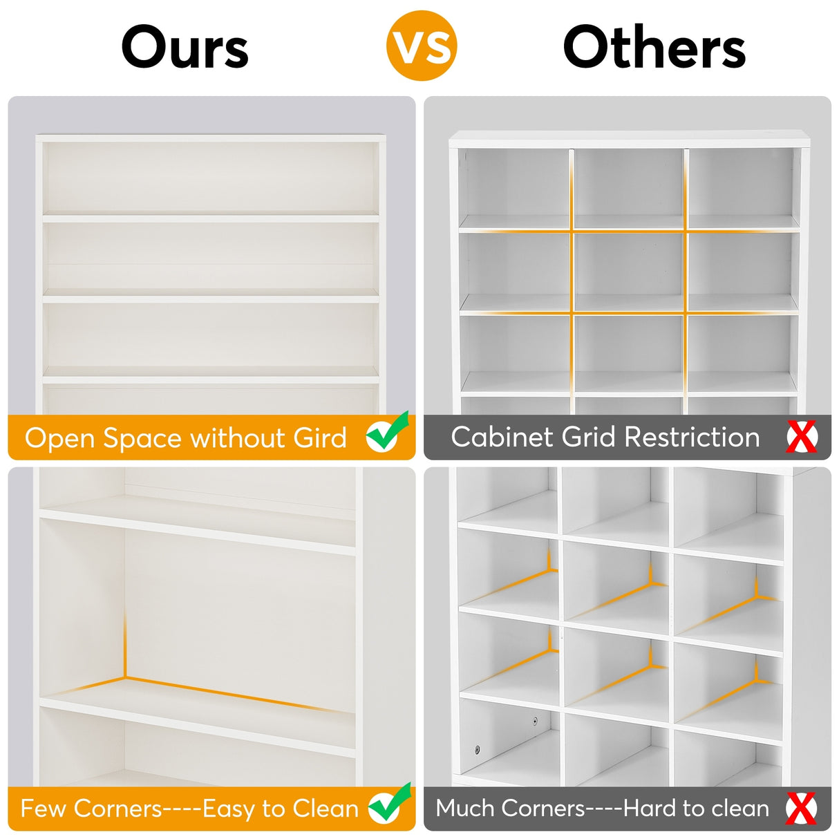 9 Tiers Shoe Cabinet 40-45 Pairs Heavy Duty Wood Freestanding Shoe Storage Cabinet with Open Storage for Entryway