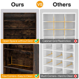 9 Tiers Shoe Cabinet 40-45 Pairs Heavy Duty Wood Freestanding Shoe Storage Cabinet with Open Storage for Entryway