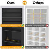 9 Tiers Shoe Cabinet 40-45 Pairs Heavy Duty Wood Freestanding Shoe Storage Cabinet with Open Storage for Entryway