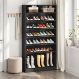 9 Tiers Shoe Cabinet 40-45 Pairs Heavy Duty Wood Freestanding Shoe Storage Cabinet with Open Storage for Entryway
