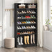 9 Tiers Shoe Cabinet 40-45 Pairs Heavy Duty Wood Freestanding Shoe Storage Cabinet with Open Storage for Entryway