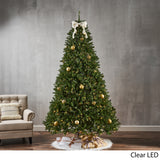 9-foot Fraser Fir Pre-Lit Clear LED Hinged Artificial Christmas Tree by Christopher Knight Home
