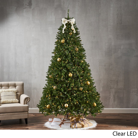 9-foot Fraser Fir Pre-Lit Clear LED Hinged Artificial Christmas Tree by Christopher Knight Home