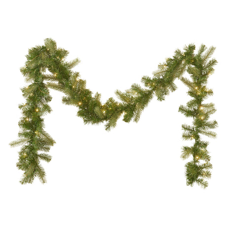 9-foot Mixed Spruce Pre-Lit Warm White LED Artificial Christmas Garland by Christopher Knight Home - led - clear