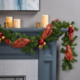 9-foot Noble Fir Pre-Lit Warm White LED Pre-Decorated Artificial Christmas Garland by Christopher Knight Home
