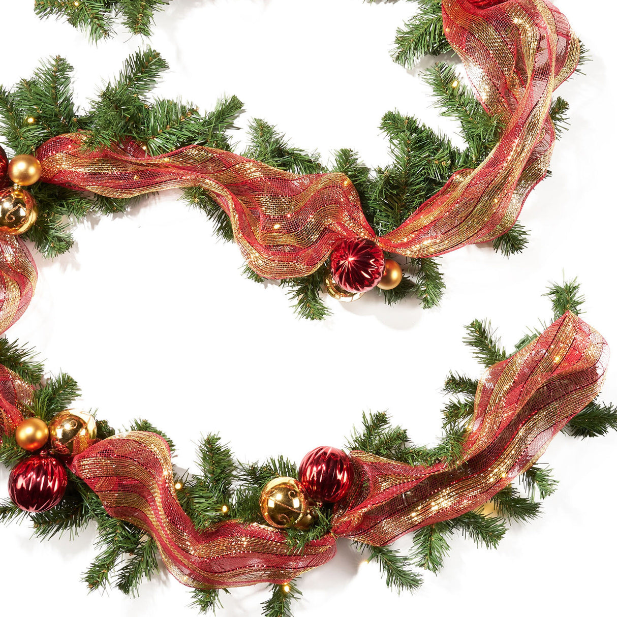 9-foot Noble Fir Pre-Lit Warm White LED Pre-Decorated Artificial Christmas Garland by Christopher Knight Home
