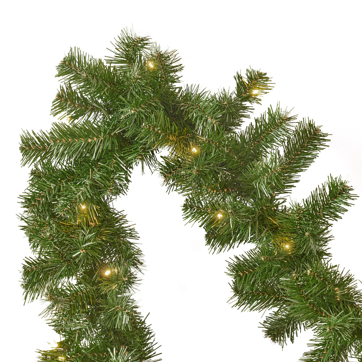 9-foot Noble Fir Pre-lit Warm White LED Artificial Christmas Garland by Christopher Knight Home - led - clear