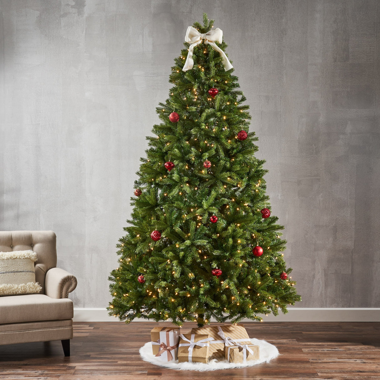 9-ft Mixed Spruce Pre-Lit String Light or Unlit Artificial Christmas Tree by Christopher Knight Home