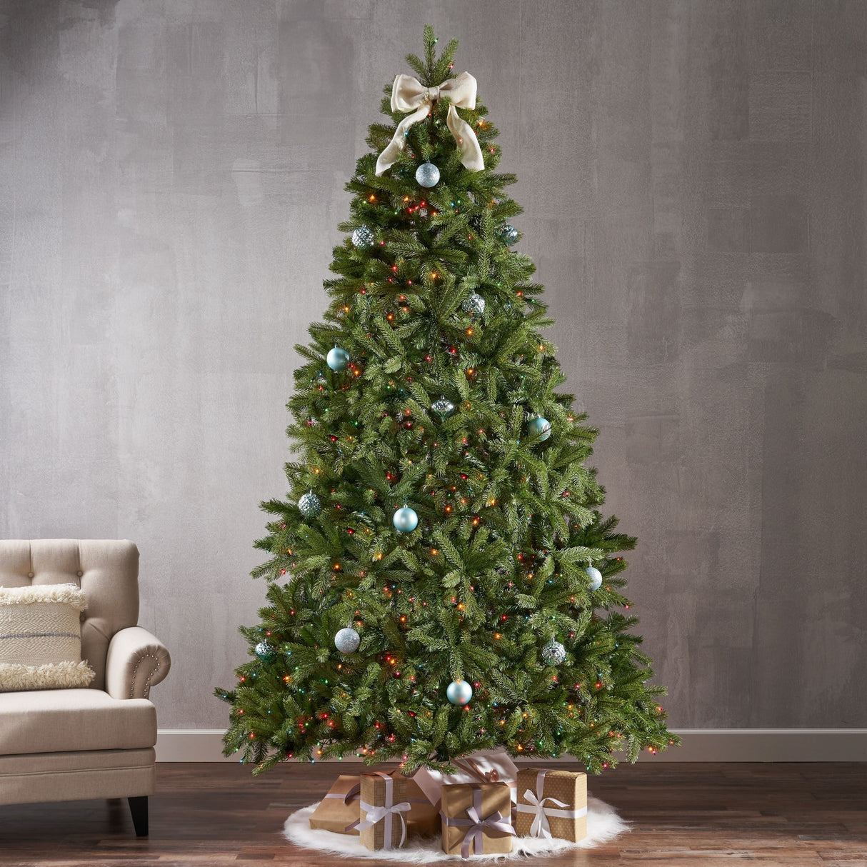 9-ft Mixed Spruce Pre-Lit String Light or Unlit Artificial Christmas Tree by Christopher Knight Home