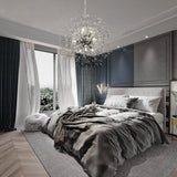 9-light Chrome Modern Firework Chandelier Crystal Pendant Lighting - 19.7inch