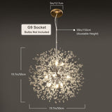 9-light Chrome Modern Firework Chandelier Crystal Pendant Lighting - 19.7inch