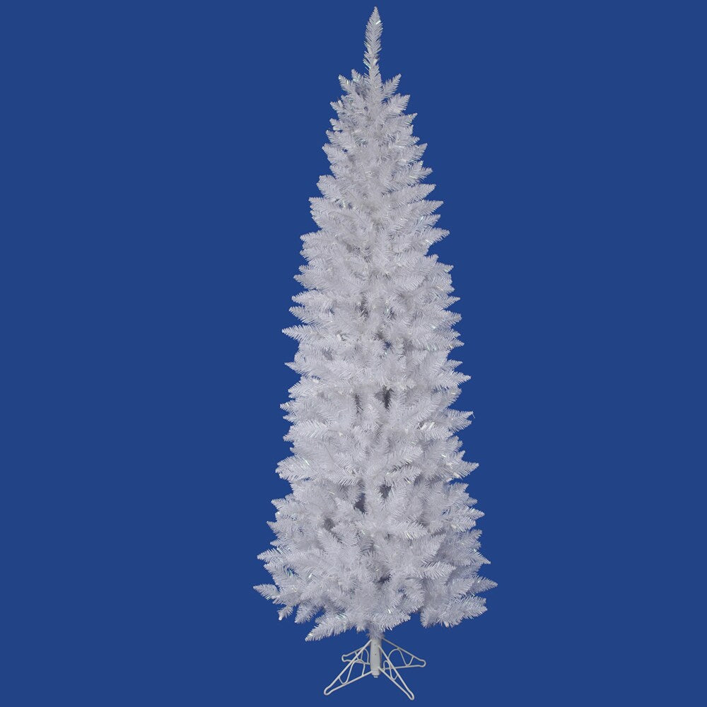 9' x 40" Sparkle White Spruce Pencil Tree with 982 PVC Tips