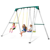 9.5' Heavy Duty Metal Swing Set - N/A