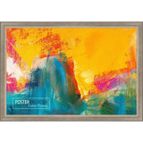 9.5x13 Contemporary Silver Complete Wood Picture Frame with UV Acrylic, Foam Board Backing, & Hardware