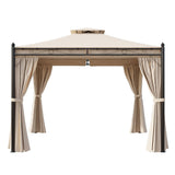 9.7ft.Lx9.7ft. W Outdoor Patio Gazebo Beige