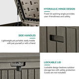 90 Gallon Large Deck Box, Double-Wall Resin Outdoor Storage Boxes, Deck Storage for Patio Furniture, Cushions, Garden Tool