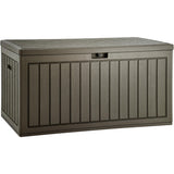 90 Gallon Large Deck Box, Double-Wall Resin Outdoor Storage Boxes, Deck Storage for Patio Furniture, Cushions, Garden Tool