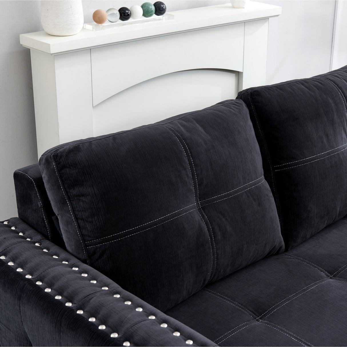 90.5" Wide Sectional Sofa Bed with Storage Chaise