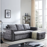 90.5" Wide Sectional Sofa Bed with Storage Chaise