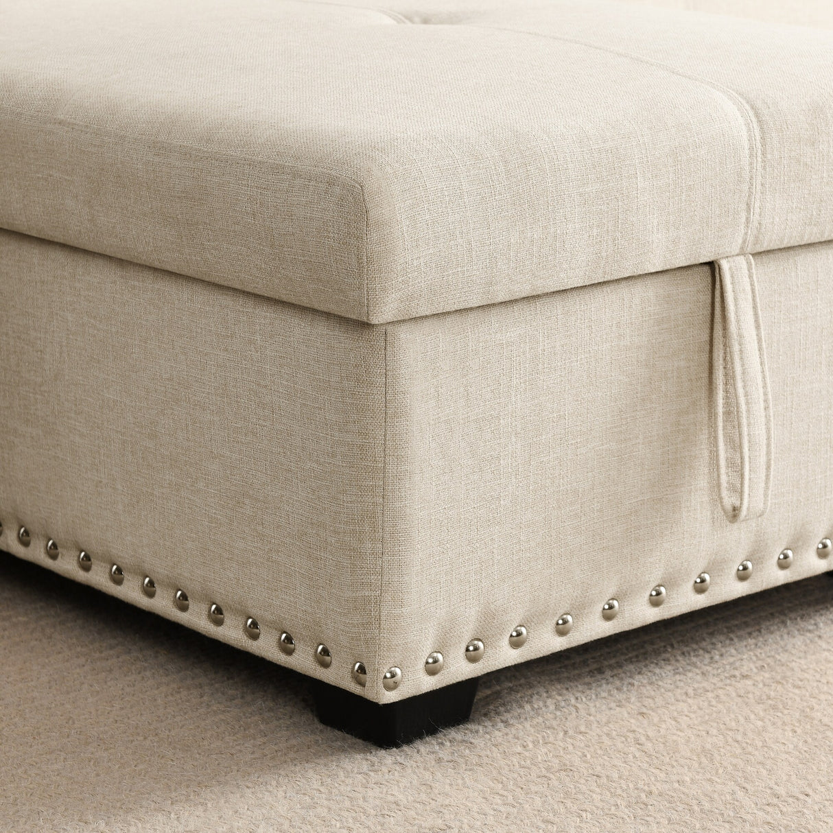 90.5" Wide Sectional Sofa Bed with Storage Chaise