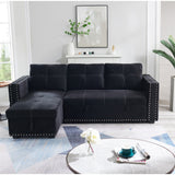 90.5" Wide Sectional Sofa Bed with Storage Chaise