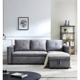 90.5" Wide Sectional Sofa Bed with Storage Chaise