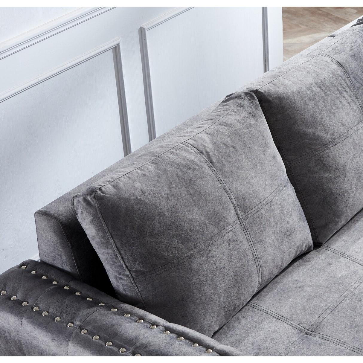 90.5" Wide Sectional Sofa Bed with Storage Chaise