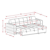 90.5" Wide Sectional Sofa Bed with Storage Chaise