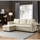 90.5" Wide Sectional Sofa Bed with Storage Chaise