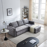 90.5" Wide Sectional Sofa Bed with Storage Chaise