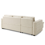 90.5" Wide Sectional Sofa Bed with Storage Chaise