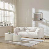 Modern Contemporary 91" Upholstered Curved Sofa With 2 Pillows for Living Room