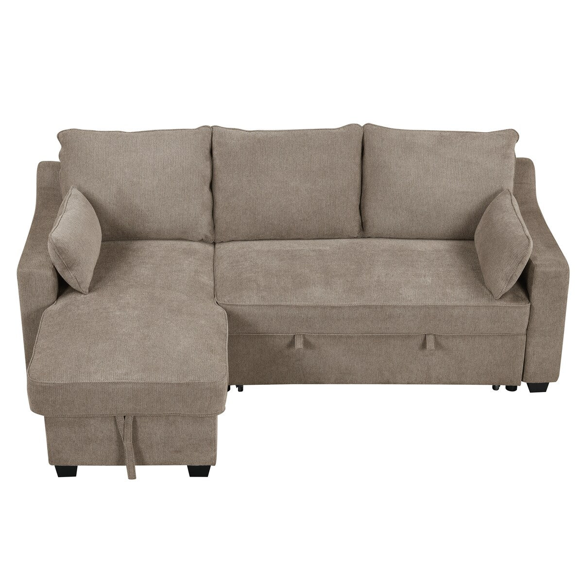 90" Pull Out Sleeper Sofa L-Shaped Couch Convertible Sofa Bed