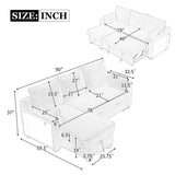 90" Pull Out Sleeper Sofa L-Shaped Couch Convertible Sofa Bed